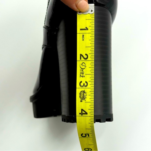 Guess Women’s Manners Shiny Black Lace-Up High Heel Platform Combat Boots 9.5M - Picture 10 of 16